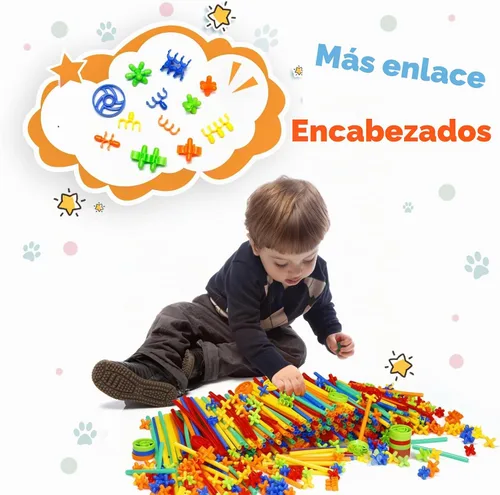 Vista 5 de Ggiibro Juguetes Constructores de Pajitas 1200 Piezas Juguetes de Construcción STEM para Edades 3 4 5 6 7 8+ Juguetes de Plástico Entrelazables A04
