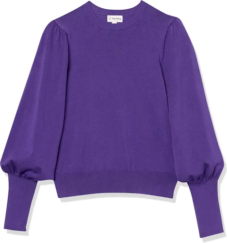 Vista 6 de The Drop Vivienne - Suéter de cuello redondo con hombros acolchados para mujer