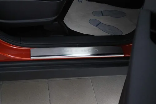 Vista 2 de SsangYong Korando 2010-2018 - Protector de placa de desgaste para el umbral de la puerta, 4 piezas, de acero inoxidable