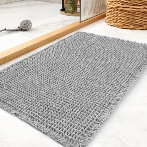 Vista 11 de Alfombra Tapete de Baño con Textura Waffle, Tapetes de Baño Súper Absorbentes Antideslizantes Ultra Suaves Lavables a Máquina, Alfombras de Baño