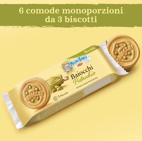 Vista 5 de Galletas Mulino Bianco, Relleno de Crema de Pistacho, 168g