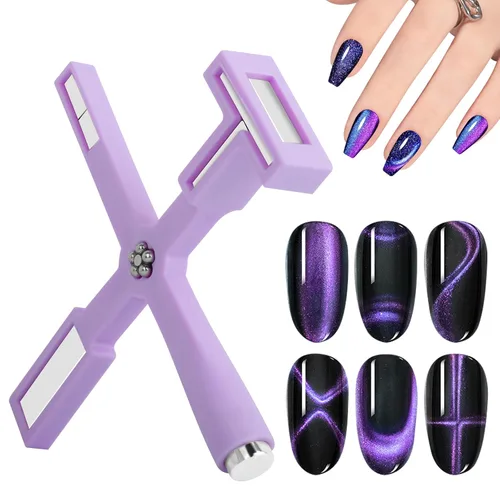 Vista 7 de Herramienta de imán de uñas 5 en 1, bolígrafos magnéticos de uñas fuertes con funda protectora de silicona, barra magnética multifuncional 3D de ojo