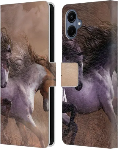 Vista 361 de Head Case Designs Officially Licensed Laurie Prindle A Morgan Christmas Western Stallion Leather Wallet Case Compatible with Samsung Galaxy A07 4G