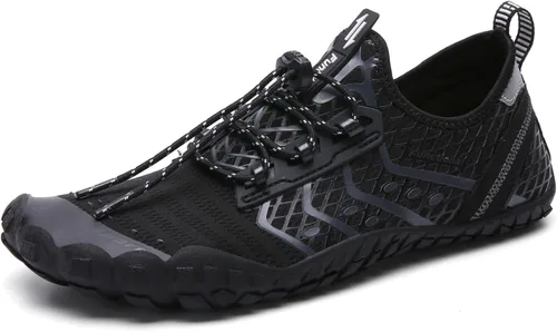 Vista 11 de UBFEN Zapatos acuáticos para natación, para hombre y mujer, para deportes de playa, secado rápido, descalzos para navegación, pesca, buceo, surf