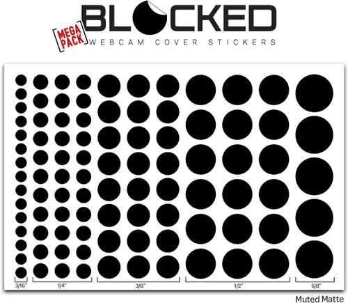 Vista 7 de BLOCKED Calcomanías de vinilo originales para cámara web Cubiertas de privacidad reutilizables y apilables para todos los dispositivos con 95