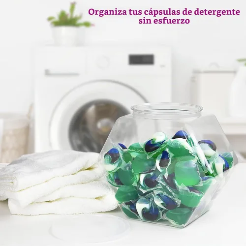 Vista 6 de DilaBee Paquete de 2 tarros de plástico para galletas, tarros hexagonales de 1 galón con tapas para bufé de dulces, cocina y oficina, tarros