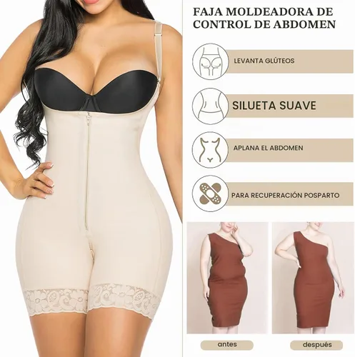 Vista 7 de YIANNA Fajas Colombianas Shapewear para Mujer Control de Abdomen Posparto Moldeador Corporal Levantador de Glúteos Bodysuit Beige