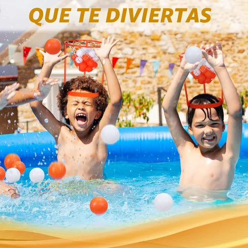 Vista 5 de Juego de Baloncesto de Aro de Cabeza para Fiesta de Carnaval para Niños y Adultos, Portátil Ajustable con Banda para la Cabeza y Red de Canasta