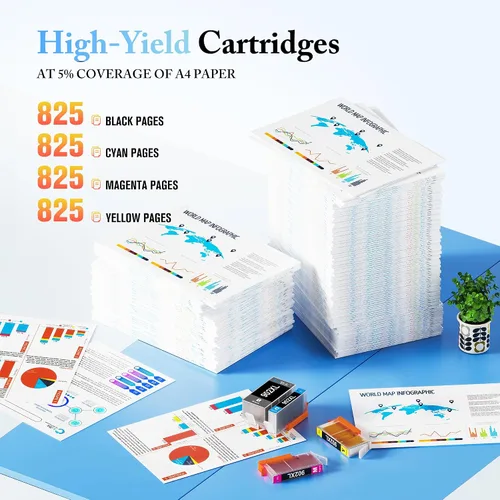 Vista 3 de LxTek - Cartuchos de tinta 902XL para impresoras HP, reemplazo compatible para cartuchos de tinta HP 902XL, paquete de 4 unidades, uso con impresora
