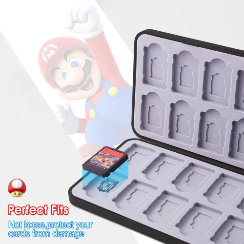 Vista 92 de PERFECTSIGHT Switch Game Case Compatible with Nintendo Switch Game Holder for Switch OLED/ Lite Game Card Case Cartridge with 24 Slots Game Card