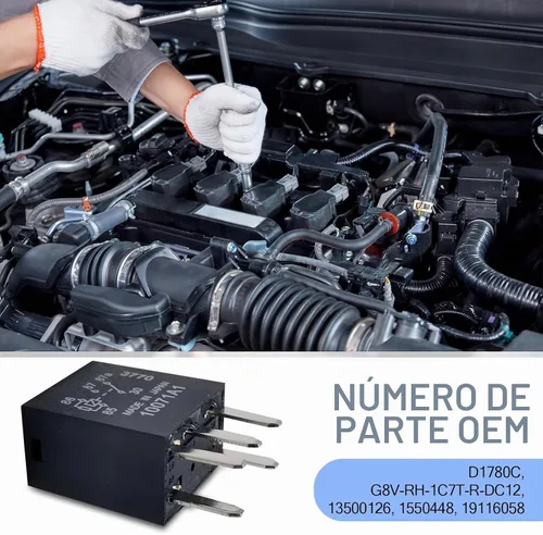 Vista 5 de Tesnaao 2 relés de bomba de combustible automotriz, relé de alimentación de enchufe directo de 12 V, relé multiusos de cinco pines de 0.98 x 0.86