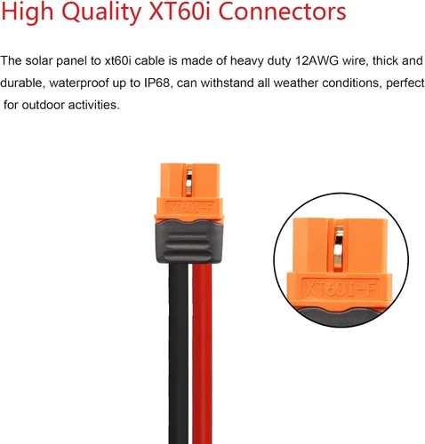 Vista 8 de CERRXIAN Conector de panel solar 16.4FT/5M 12AWG a XT60i Cable de alimentación de panel solar hembra para estación de energía portátil, RV, batería