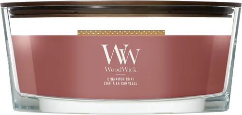 Vista 10 de WoodWick Regalos de Velas Navideñas de Canela Chai para Mujeres y Hombres, Vela de Reloj de Arena Mediana de 9.7 oz con Mecha Crepitante