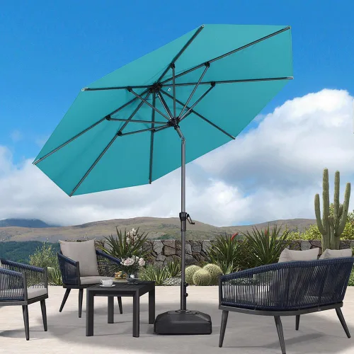 Vista 54 de PURPLE LEAF - Sombrilla de patio rectangular de 6' x 4', sombrilla de mesa para exteriores con marco de aluminio, sombrilla de mercado, sombrilla
