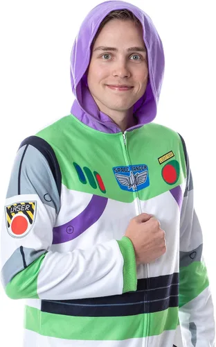 Vista 2 de Disney Toy Story Buzz Lightyear Space Ranger - Disfraz de pijama para hombre, Blanco