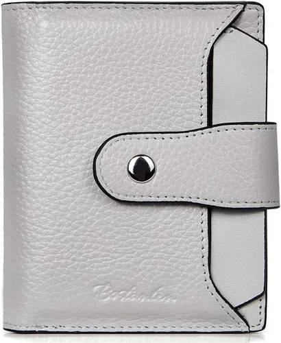Vista 30 de BOSTANTEN Cartera de piel para mujer, con bloqueo RFID, pequeña, plegable, con bolsillo con cremallera, tarjetero, con ventana de identificación