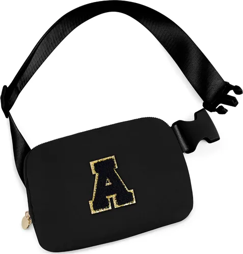 Vista 129 de Bolsa de cinturón para niñas y mujeres, bolsas cruzadas, riñonera, riñonera personalizada, Negro, Small