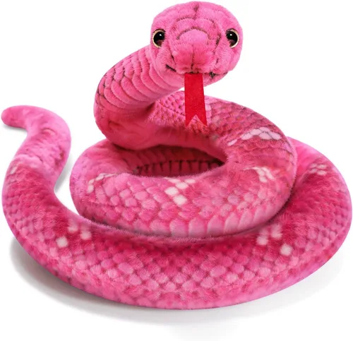 Vista 9 de Peluche de serpiente, animal de serpiente de peluche, serpientes de juguete pequeñas de 27 pulgadas para niños, animales de peluche gigantes, Negro