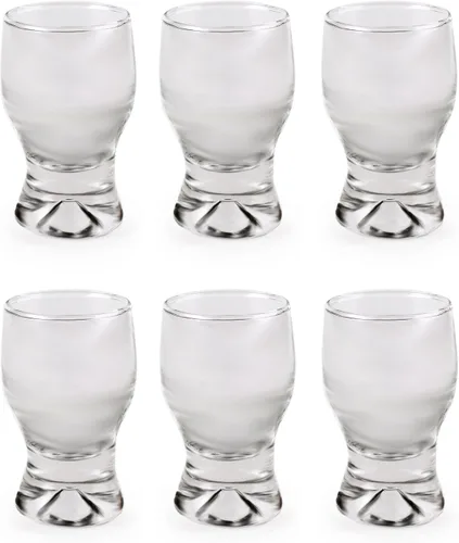 Vista 2 de Circleware Base pesada, para fiestas, entretenimiento en el hogar, comedor, juego de 6, 1.7 onzas, transparente, edición limitada, whisky