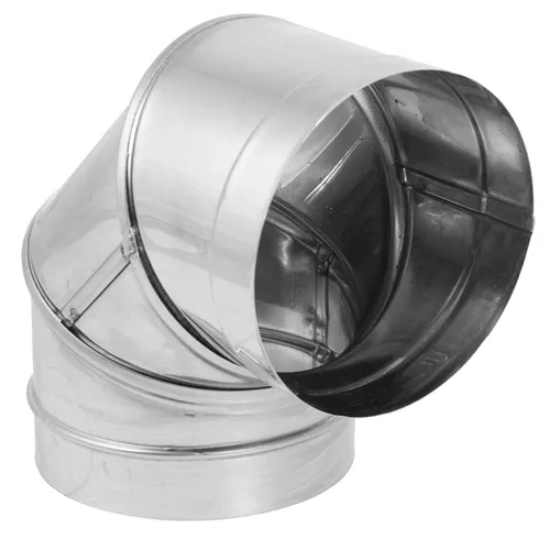 Vista 6 de DuraVent Tubo de codo de acero inoxidable, plata