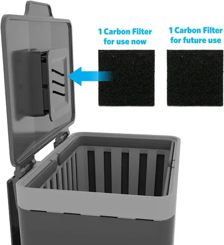 Vista 2 de GLAD Contenedor de abono para cocina, 1.5 galones, recipiente de plástico con cesta interior extraíble, soporte de almacenamiento de bolsas