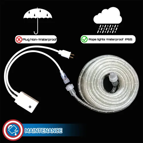 Vista 7 de Russell Decor Cuerda de luces LED con controlador regulable de 4 niveles para Navidad, 4 de julio, Día de los Caídos, decoración de vacaciones