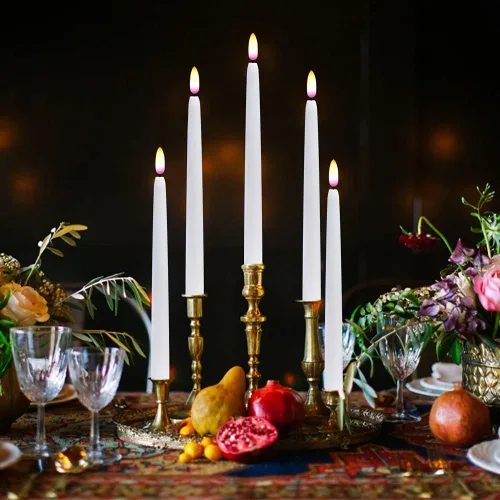 Vista 7 de Velas alargadas decorativas sin llama, con control remoto y temporizador