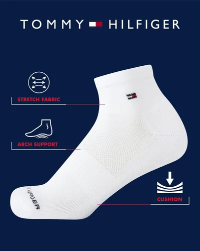 Vista 2 de Tommy Hilfiger Paquete de 6 calcetines cortos con diseño de bandera para mujer
