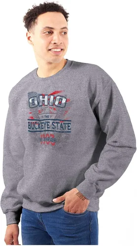 Vista 4 de Ohio e Pluribus Unum Eagle Motto Womens Mens Crew Sudadera