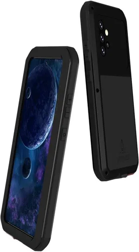 Vista 7 de LOVE MEI Funda militar resistente para Samsung Galaxy A52, con protector de pantalla de vidrio templado, a prueba de golpes, a prueba de polvo, a
