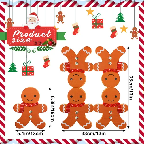 Vista 2 de Honoson 100 servilletas de Navidad a granel de 3 capas desechables de papel de pan de jengibre para hombre, servilletas de mano desechables