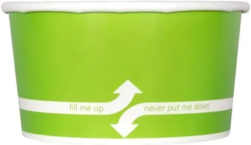 Vista 6 de Karat [473ml - 1000 uds] Tazas de papel para sopa y helado para alimentos fríos/calientes - Ideal para sopa, helado y aperitivos - Con lunares