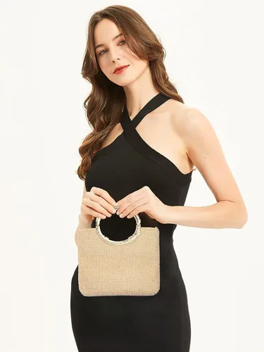 Vista 2 de LIFEWISH Bolsos de noche con diamantes de imitación de cristal para mujer bolsos de mano brillantes para graduación cóctel fiesta boda
