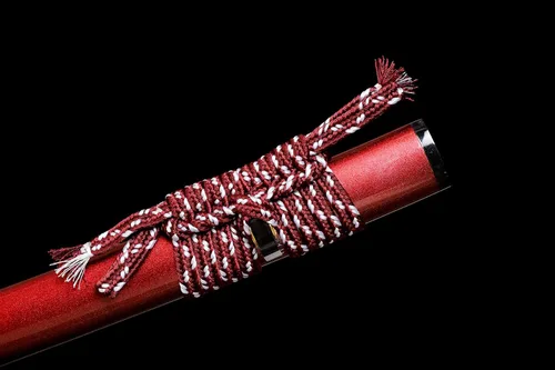 Vista 5 de Espada Katana hecha a mano de arcilla real de acero templado T10 Choji Hamon Japonés Samurai Espada Afilada Espiga Completa