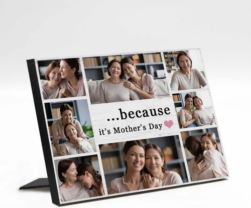 Vista 10 de InterestPrint Panel de fotos personalizado para mamá y nombre para exhibición de mesa Love You Mom You're the Best 3 Fotos Marco de fotos