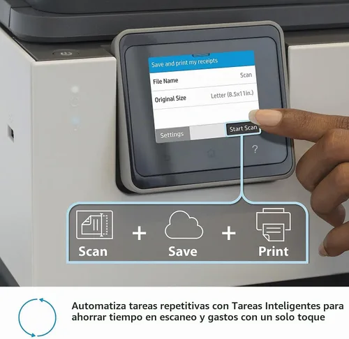 Vista 8 de HP OfficeJet Pro 9015 Impresora inalámbrica todo en uno, con productividad inteligente para la oficina en casa, Instant Ink, funciona con Alexa