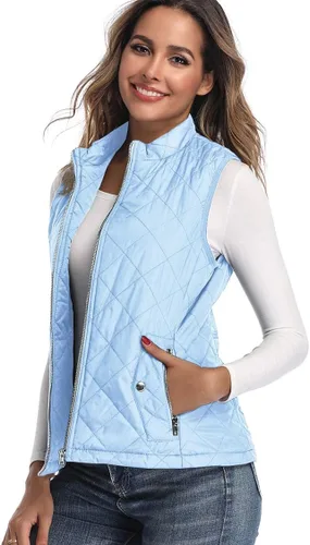 Vista 6 de Chaleco para exteriores de mujer chaleco acolchado ligero con cremallera y cuello alto