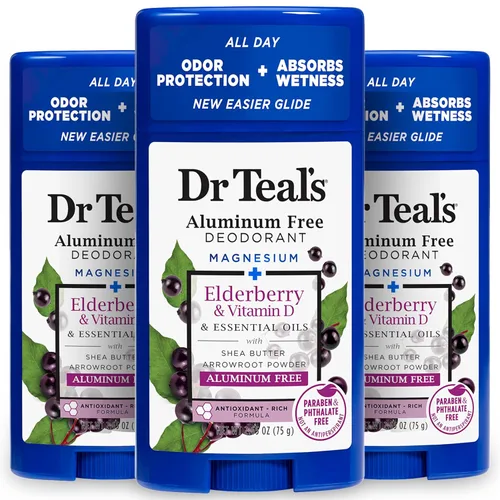 Vista 10 de Dr Teal's Desodorante sin aluminio, aceite de coco con aceites esenciales, 2.65 onzas (paquete de 3)
