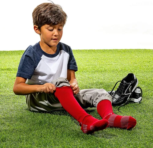 Vista 2 de Franklin Sports Calcetines de béisbol y sóftbol juveniles, calcetines deportivos altos para niños y niñas, tallas juveniles