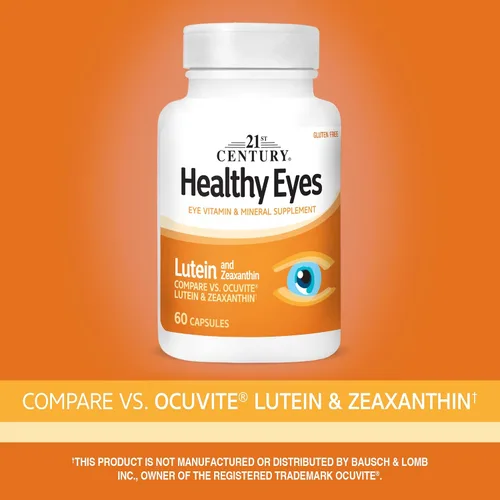 Vista 3 de 21st Century Cápsulas de luteína y zeaxantina para ojos saludables, 60 unidades (27454)