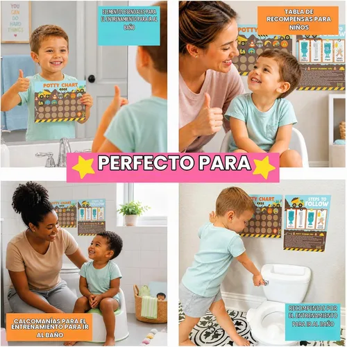 Vista 5 de 10 Tabla de entrenamiento para ir al baño para niños pequeños Tabla