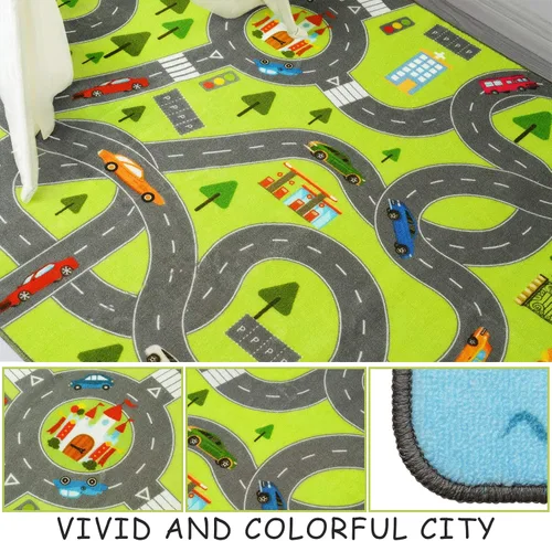 Vista 4 de HOMORE - Alfombra de juego para niños, alfombra para dormitorio de niños, sala de juegos de 4 x 6 pies Alfombra divertida y educativa de 48 x 76