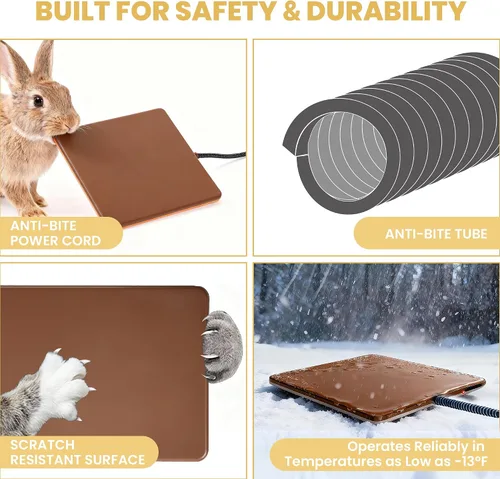 Vista 8 de Almohadilla térmica para animales pequeños, cama para animales pequeños, almohadilla térmica térmica de invierno para exteriores e interiores