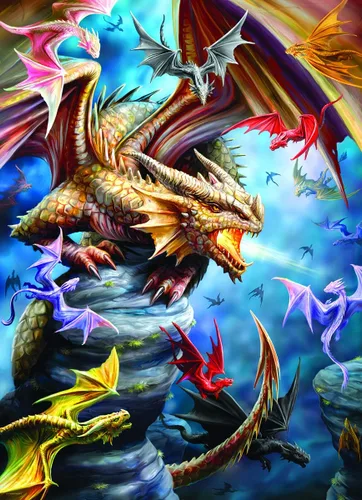 Vista 2 de EuroGraphics Dragon Clan by Anne Stokes - Rompecabezas de 1000 piezas