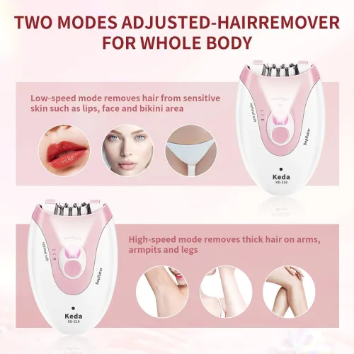 Vista 6 de Depiladora facial para mujeres, depiladora para mujer, depiladora para cara, depiladoras con luz LED, dispositivo de depilación de dos velocidades