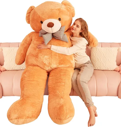 Vista 8 de IKASA Oso de Peluche Gigante Animal de Peluche Juguete de Felpa, 47 pulgadas Grande Lindo Jumbo Juguetes Suaves, Enorme Gran Esponjoso Gordo Negro