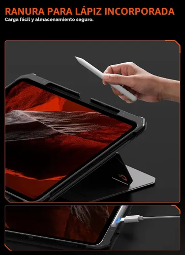 Vista 9 de SUPCASE Funda para iPad Pro de 13 pulgadas M5/M4 2025/2024 con soporte para lápices (UB Aero), [soporte ajustable] [contraportada desmontable]