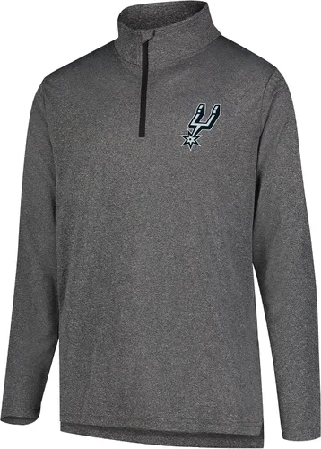 Vista 57 de Ultra Game Camiseta oficial de la NBA de manga larga con cremallera corta para hombre Gris Caliente Carbón