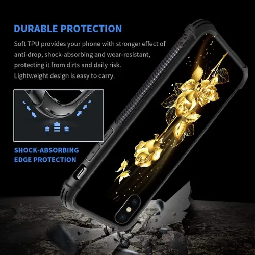 Vista 3 de DAIZAG Funda compatible con iPhone XR, protección completa, a prueba de golpes, antiarañazos, funda de poliuretano termoplástico para hombre y Flor