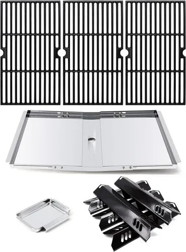 Vista 12 de Protectores térmicos de porcelana de 15 pulgadas para Dyna-Glo DGF510SBP, DGF493BNP, juego de 4 placas térmicas para parrilla de patio trasero